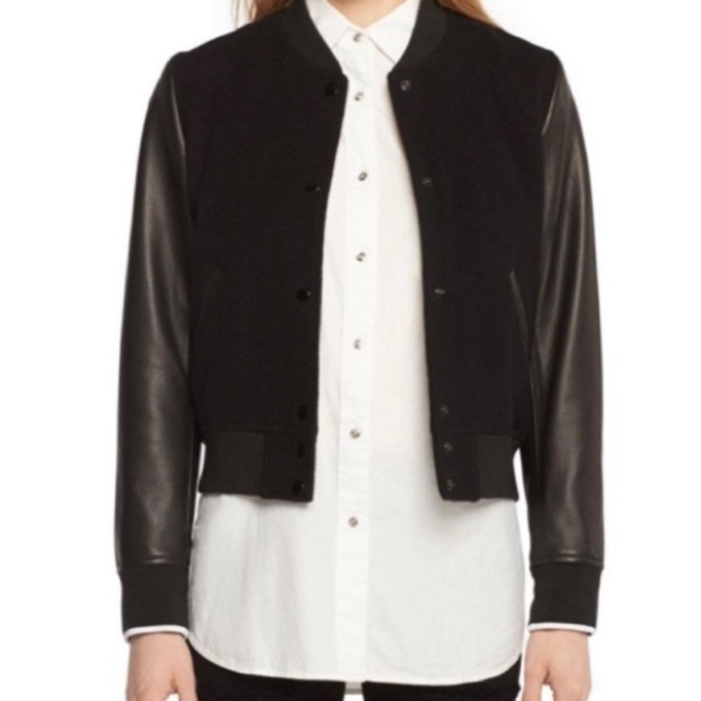 Rag and bone Camden wool and lambskin varsity bomber jacket M